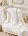 Cozy Baby Blanket Knitting Pattern PDF | Eyelet Baby Blanket