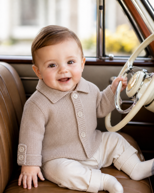 Baby Jacket Knitting Pattern PDF | Vintage Button Cardigan 3–24 Months