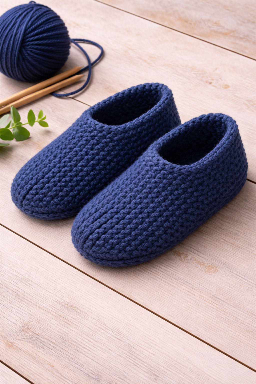 Slipper Knitting Pattern PDF | Easy Flat Knit House Slippers S–XL