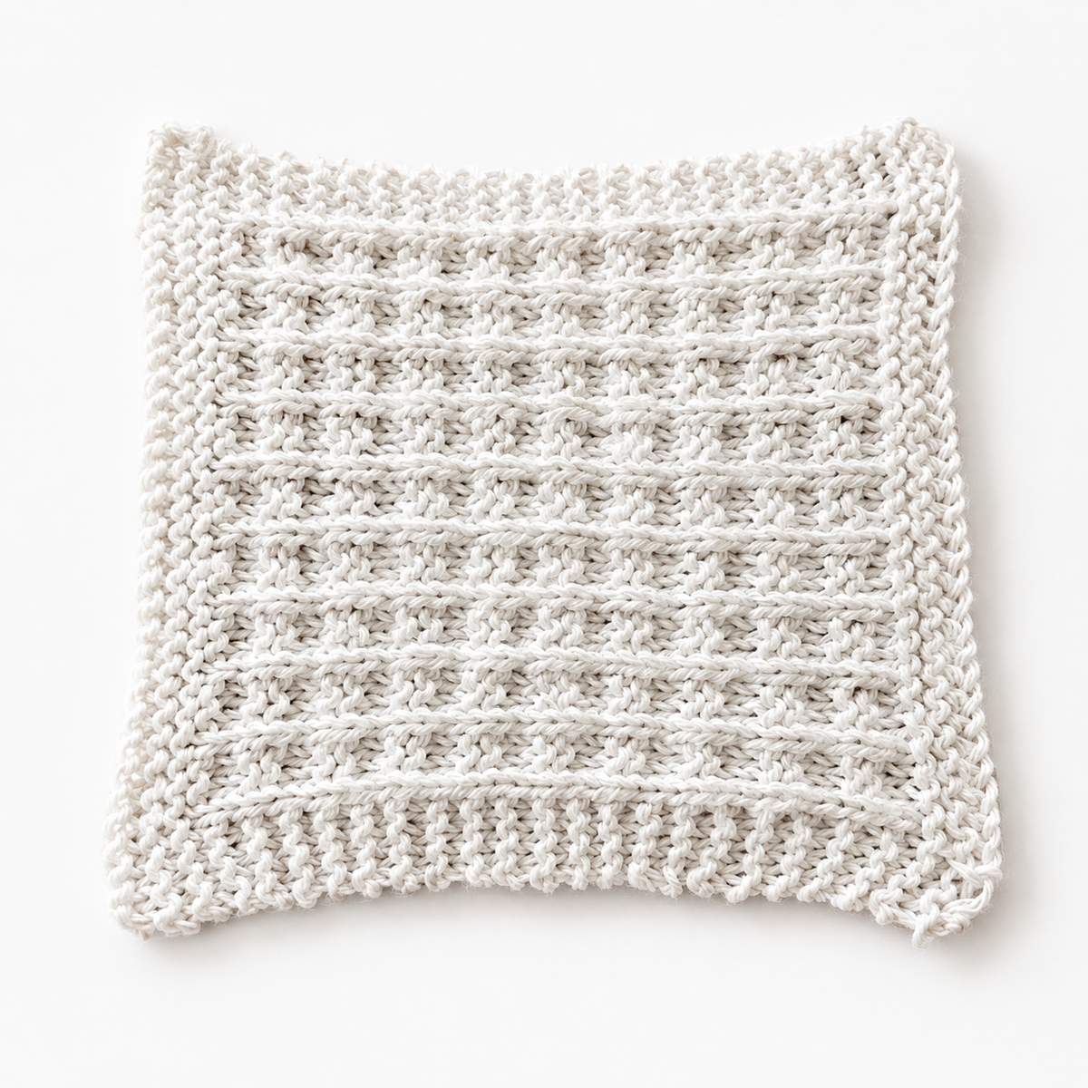 Waffle Dishcloth Knitting Pattern PDF | Easy One-Skein Cotton Dishcloth – 3 Sizes