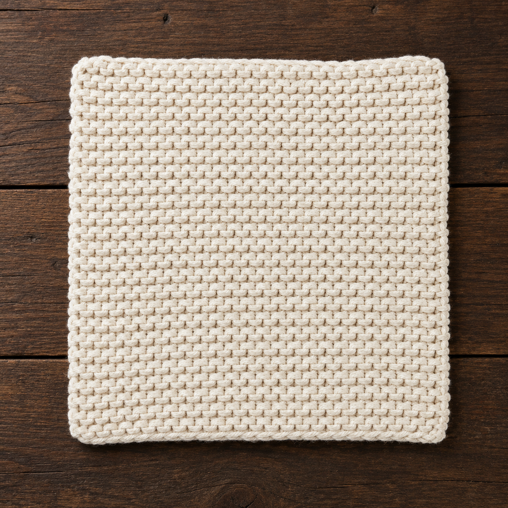 Dishcloth Knitting Pattern PDF | Easy Beginner Garter Stitch Washcloth