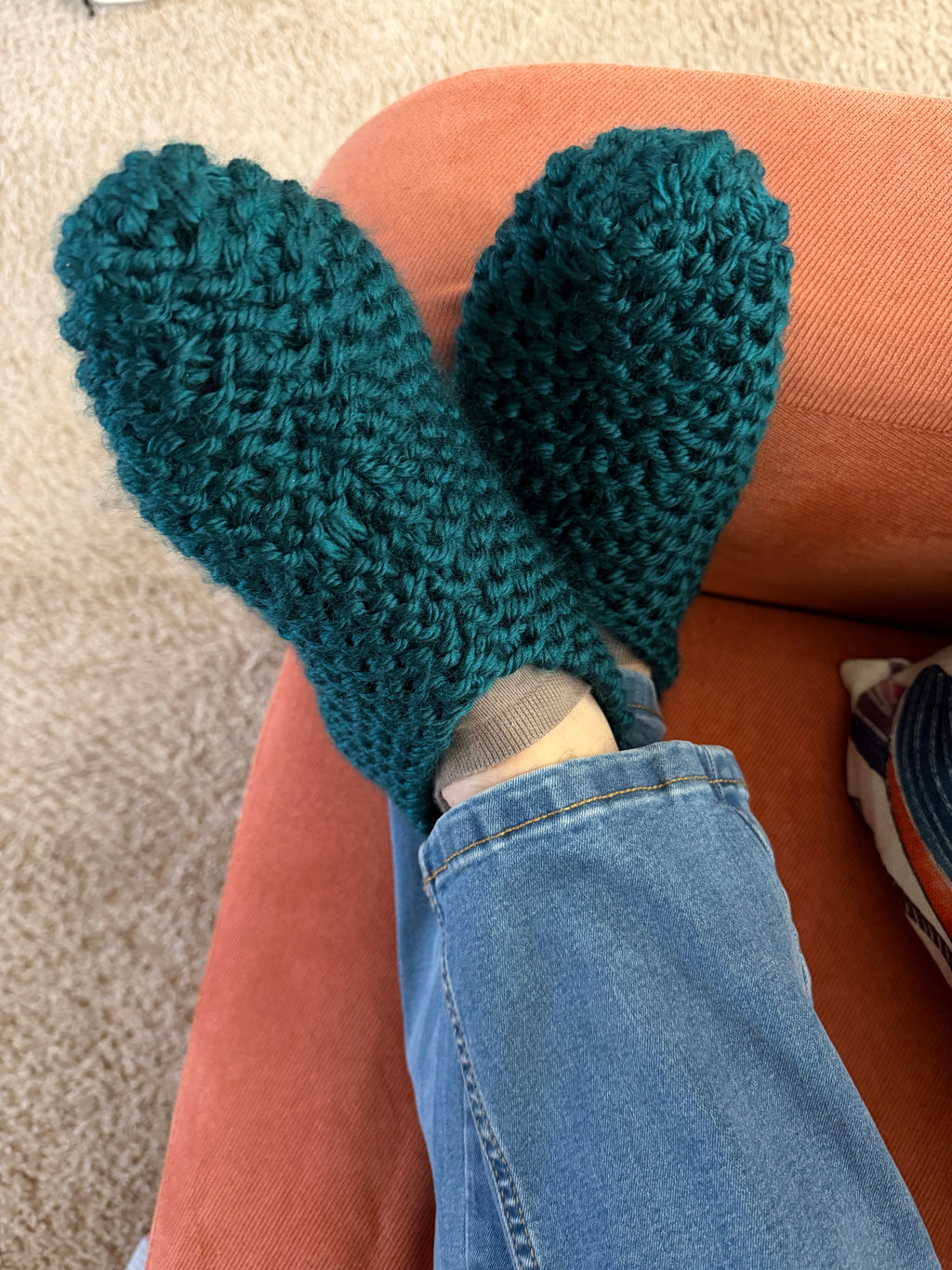 Slipper Knitting Pattern PDF | Easy Flat Knit House Slippers S–XL