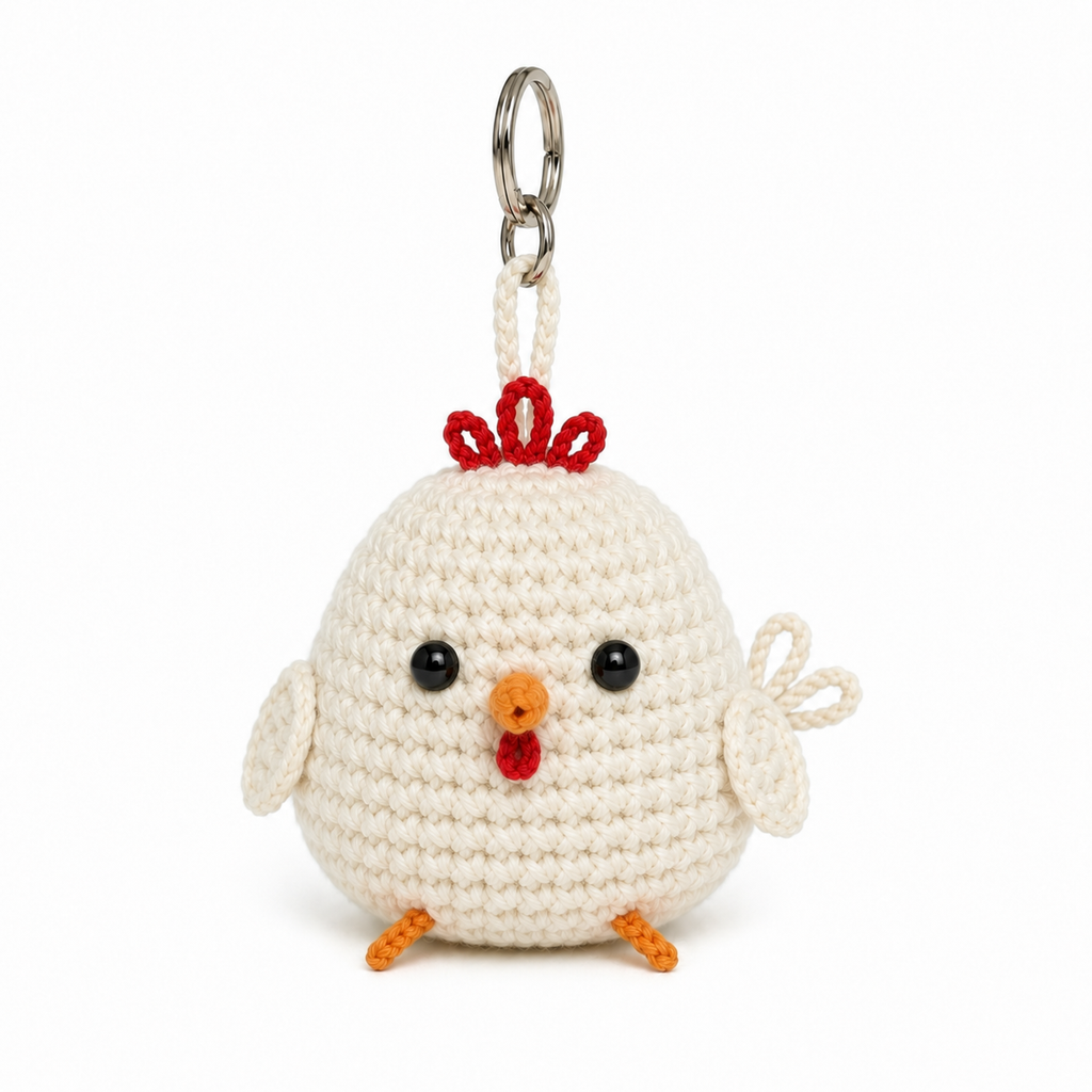 Chicken Crochet Pattern PDF | Mini Amigurumi Keychain Beginner Pattern