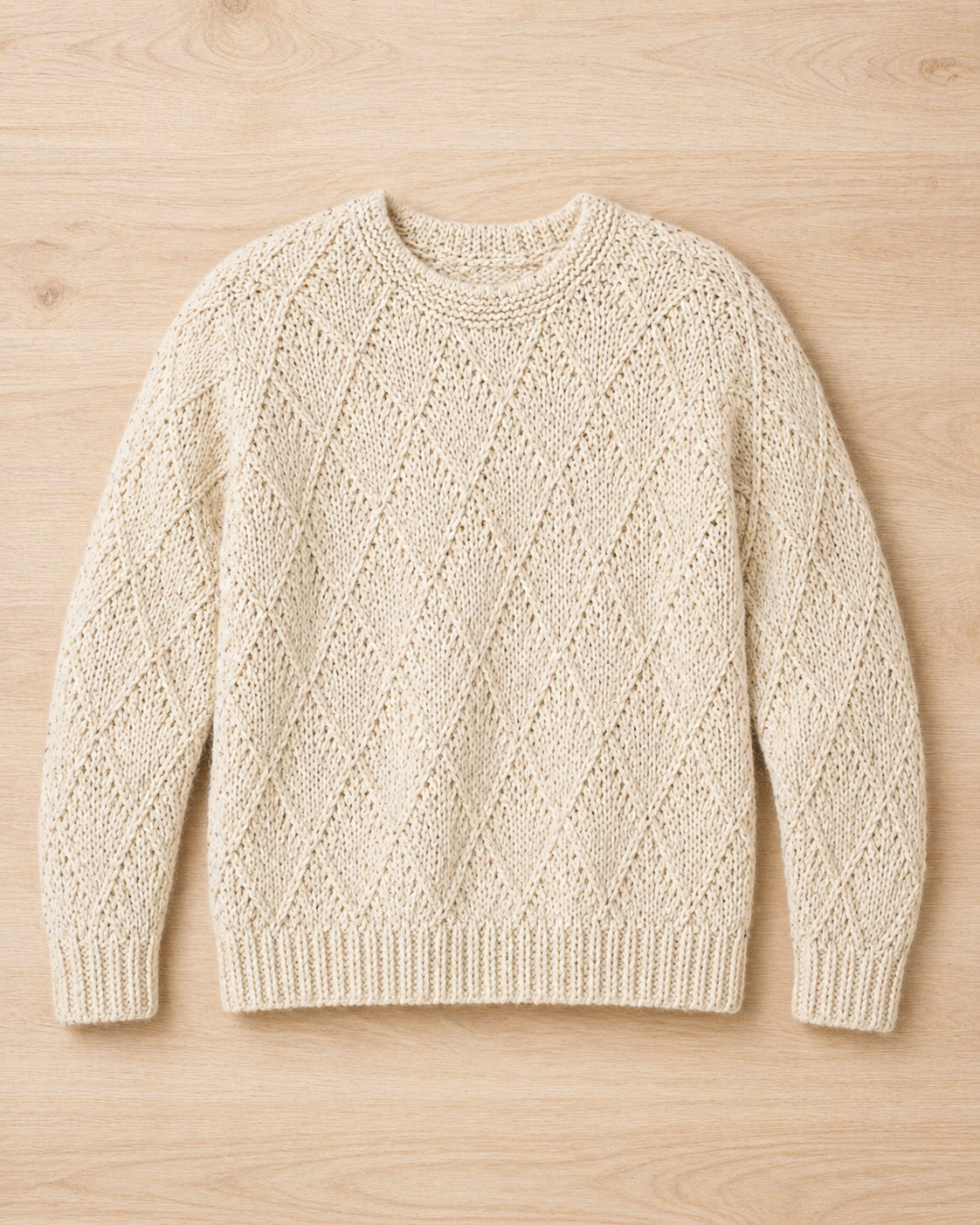 Diamond Sweater Knitting Pattern PDF | Chart-Free Textured Pullover S–XL