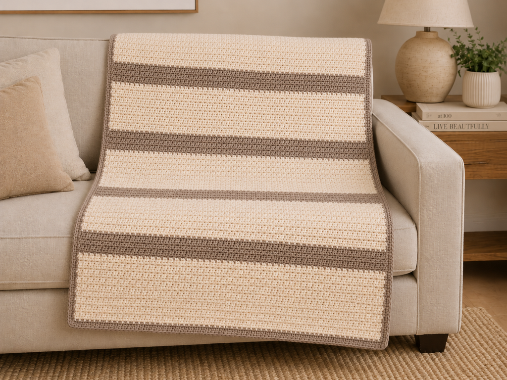 Crochet Blanket Pattern PDF | Easy Beginner Chunky Throw Blanket