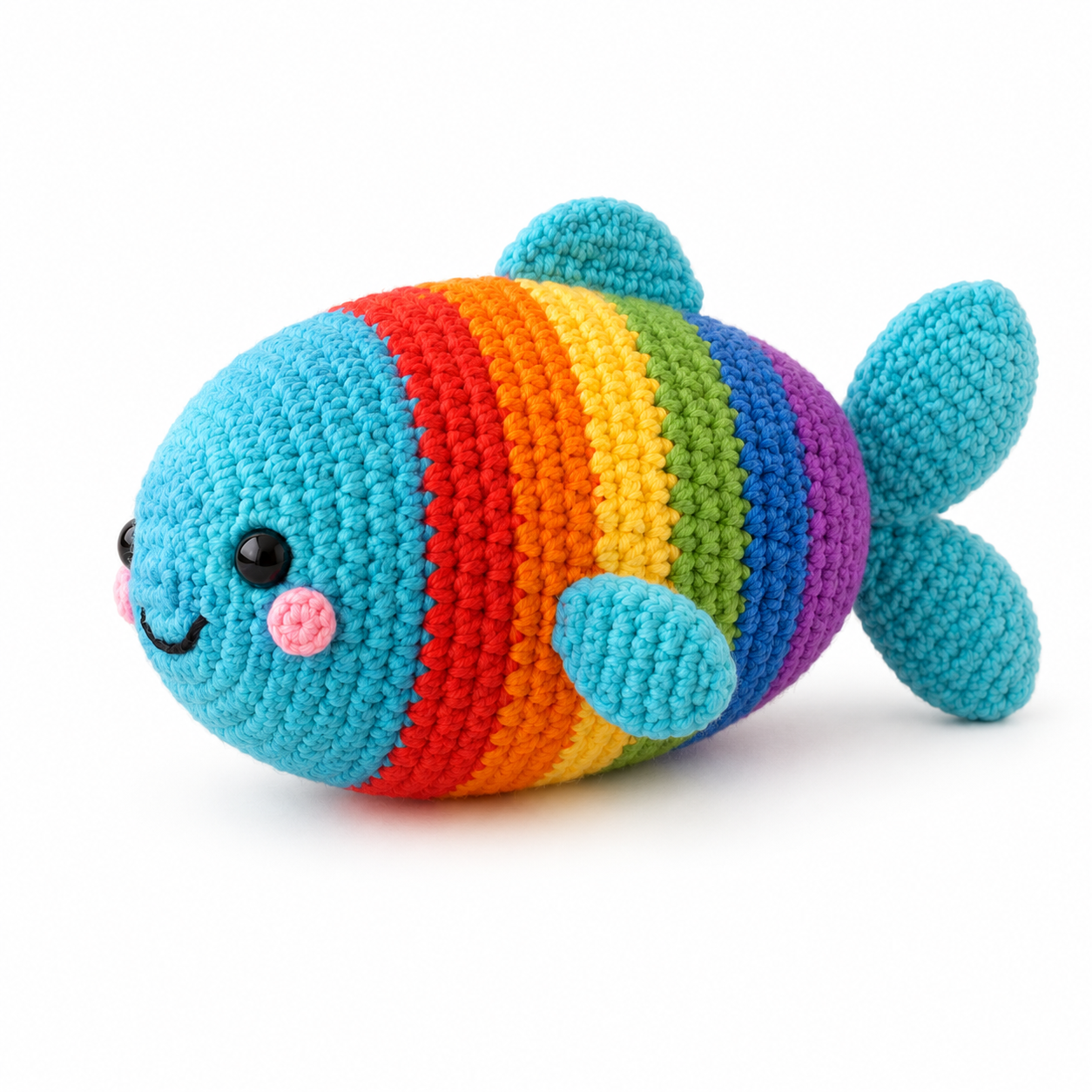 Rainbow Fish Crochet Pattern PDF | Amigurumi Fish Plush Pattern – 2 Sizes