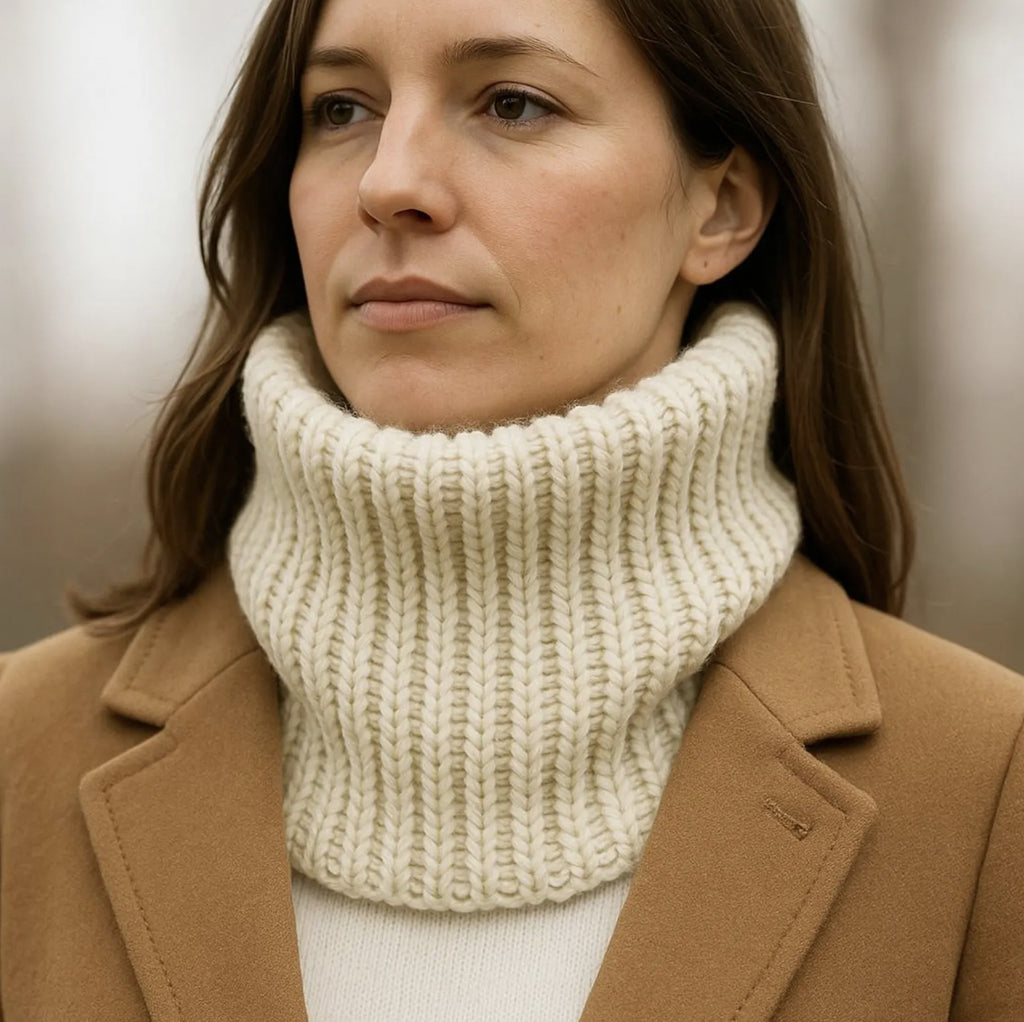 Cowl Knitting Pattern PDF | Fisherman’s Rib One-Skein Bulky Cowl